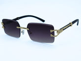 Royal Luxe Gradient Sunglasses with Gold Crocodile Detail